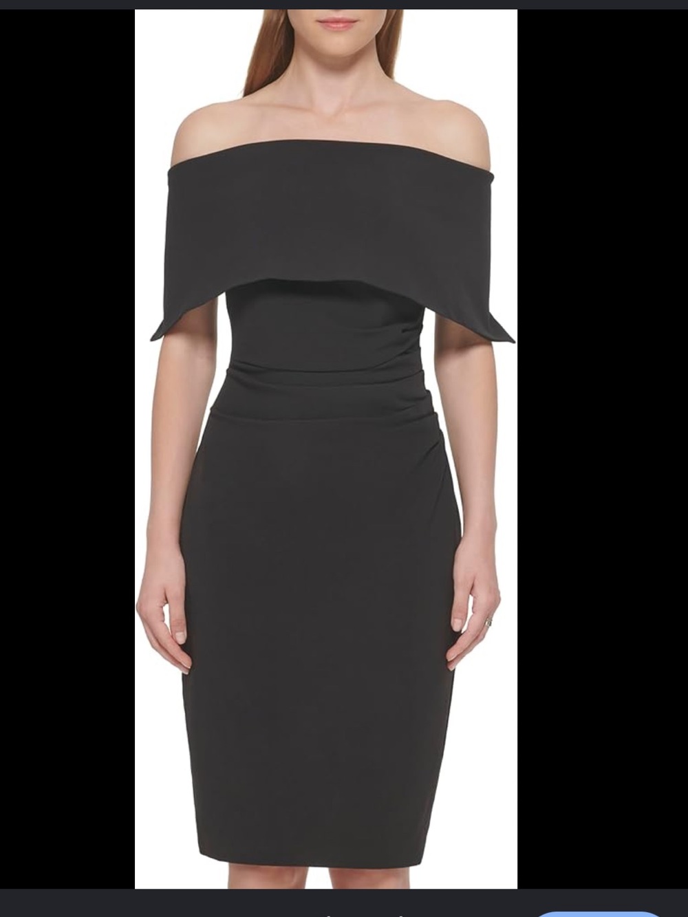 Vince Camuto Cocktail Dress Off-Shoulder Black Sheath Dress